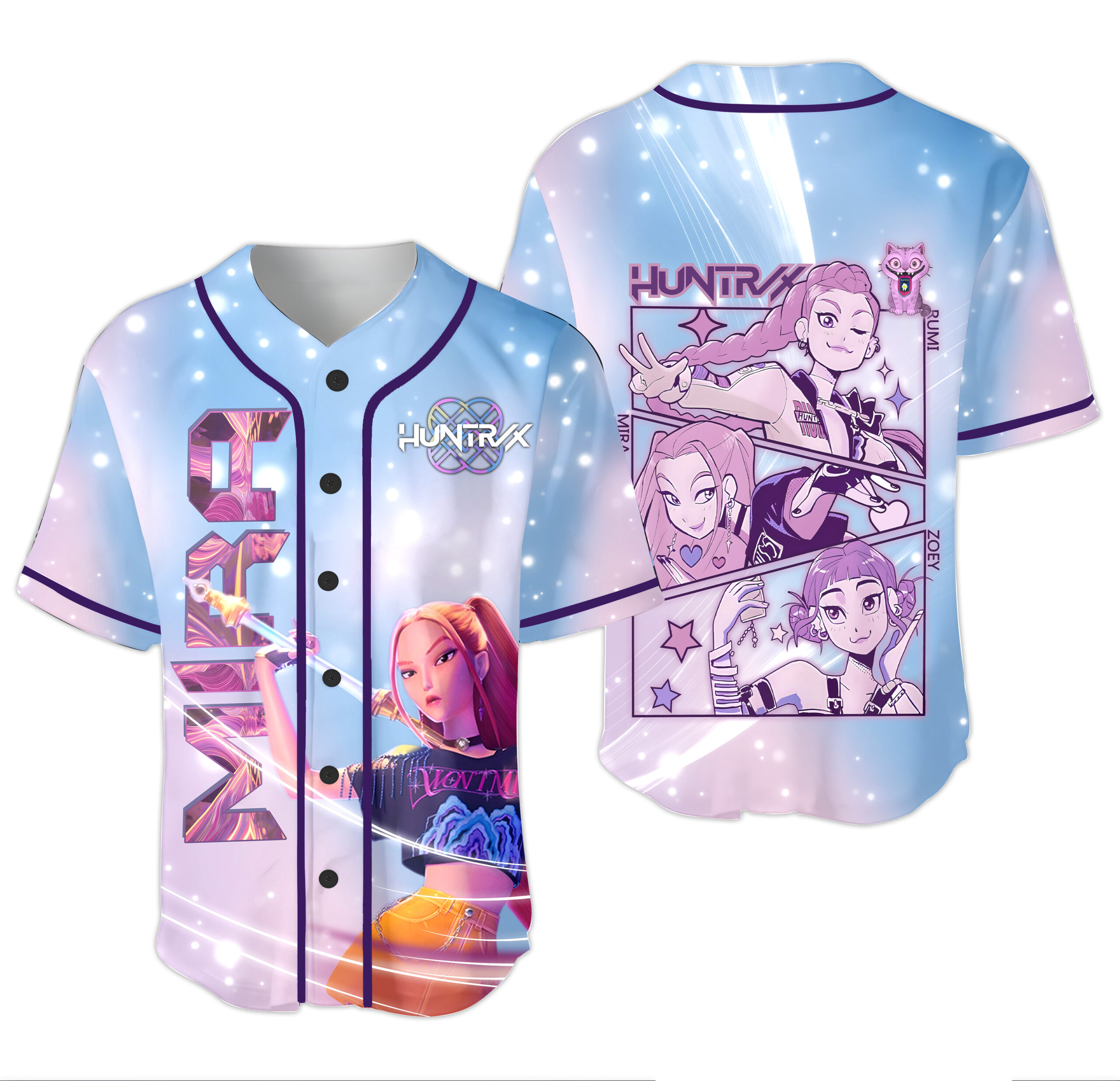 2 mk Kpop Demon Hunters Girls Baseball Jersey