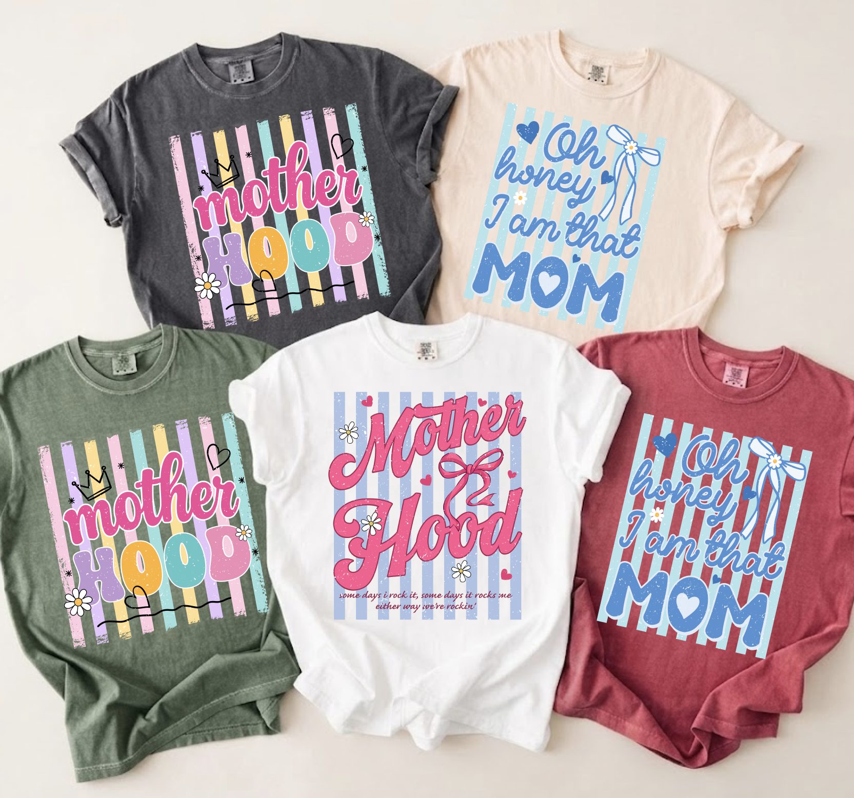 Striped Mama Coquette Floral Bundle, Trendy Ditsy Floral Mimi Nana Gigi Sublimation, Gift for Mother's Day 1